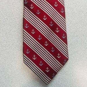 Chaps Nautical Silk Red, White, and Blue Striped Men's Tie Patriotic July 4th